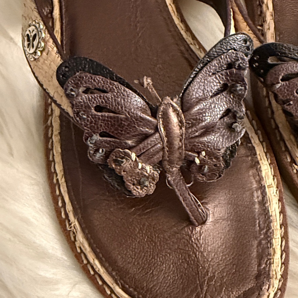 Brighton Brown Butterfly Embellished Women's Sandals🔥 - Picture 2 of 10